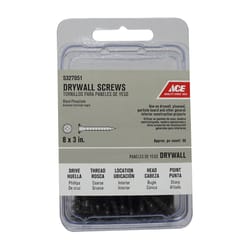 Ace No. 8 S X 3 in. L Phillips Drywall Screws 50 pk