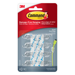 3M Command Small Plastic Cord Clips 3/4 in. L 8 pk