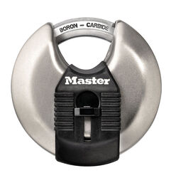 Master Lock 1-1/2 in. H X 1 in. W X 2-3/4 in. L Steel Dual Ball Bearing Locking Disk Padlock 1