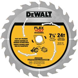 DeWalt FLEXVOLT 7-1/4 in. D X 5/8 in. S Carbide Tipped Steel Circular Saw Blade 24 teeth 3 pk