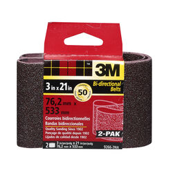 3M 21 in. L X 3 in. W Aluminum Oxide Sanding Belt 50 Grit Coarse 2 pk