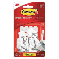 3M Command Small Plastic Wire Hooks 1-5/8 in. L 9 pk
