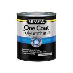 Minwax One Coat Gloss Clear Fast-Drying Polyurethane 1 qt
