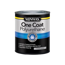 Minwax One Coat Gloss Clear Fast-Drying Polyurethane 1 qt