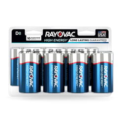 Rayovac D Alkaline Batteries 8 pk Carded