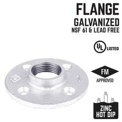 BK Products 1 in. FPT T Galvanized Malleable Iron Floor Flange