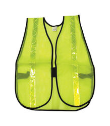 MCR Safety Reflective Safety Vest with Reflective Stripe Fluorescent Green One Size Fits All
