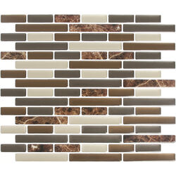 Peel and Impress 9.3 in. W X 11 in. L Multiple Finish (Mosaic) Vinyl Adhesive Wall Tile 4 pc