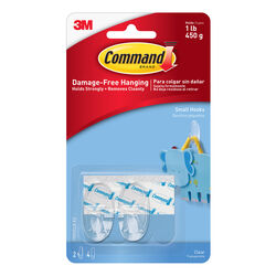 3M Command Small Plastic Hook 1-5/8 in. L 2 pk