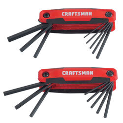 Craftsman Metric and SAE Fold-Up Hex Key Set 17 in. 2 pk