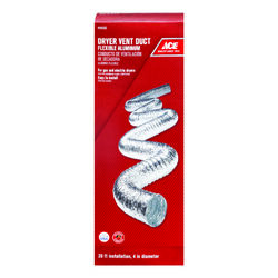 Ace 240 in. L X 4 in. D Silver Aluminum Dryer Transition Duct