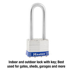 Master Lock 1-3/4 in. W Laminated Steel Ball Bearing Locking Padlock 1 pk