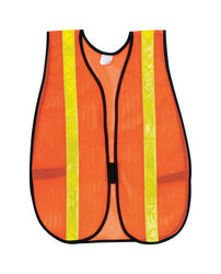 MCR Safety Reflective Safety Vest with Reflective Stripe Orange One Size Fits All