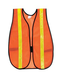 MCR Safety Reflective Safety Vest with Reflective Stripe Orange One Size Fits All