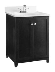 Design House Single Espresso Base Cabinet 24 in. W X 21 in. D X 33 in. H