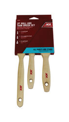 Ace 1, 1-1/2 and 2 in. W Medium Stiff Assorted Trim Paint Brush Set