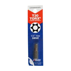 Best Way Tools Torx Torx T30 S X 1 in. L Screwdriver Bit Carbon Steel 1 pc