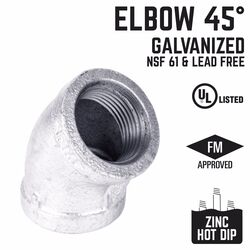 B&K 1/8 in. FIP T X 1/8 in. D FIP Galvanized Malleable Iron 45 Degree Elbow