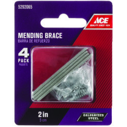 Ace 2 in. H X 0.5 in. W X 1.105 in. L Galvanized Steel Mending Brace