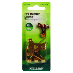 Hillman AnchorWire Brass-Plated Gold Professional Picture Hanger 75 lb 2 pk