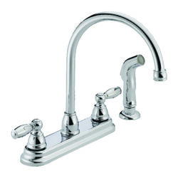 Peerless Claymore Apex Two Handle Chrome Kitchen Faucet Side Sprayer Included