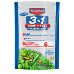 BioAdvanced 35-0-3 Weed & Feed Lawn Fertilizer For Southern Grasses 10000 sq ft 25 cu in