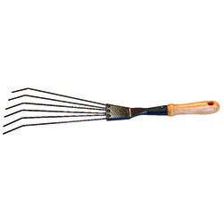 Lawn & Garden 19.5 in. L X 5.2 in. W Steel Shrub Rake Wood Handle