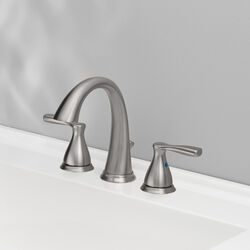 OakBrook Modena Moderna Brushed Nickel Widespread Lavatory Pop-Up Faucet 6-8 in.