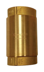 Campbell 1-1/4 in. D X 1-1/4 in. D Yellow Brass Spring Loaded Check Valve