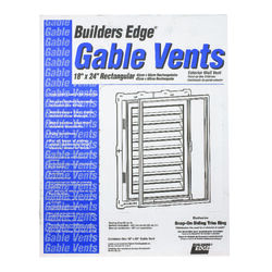 Builders Edge 18 in. W X 24 in. L White Plastic Gable Vent