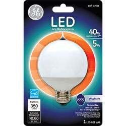 GE acre G25 E26 (Medium) LED Bulb Soft White 40 Watt Equivalence 1 pk