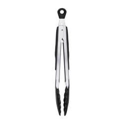 OXO Good Grips 1 in. W X 11 in. L Black Stainless Steel Tongs