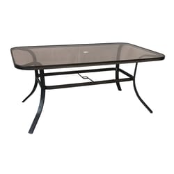 Living Accents Barrington Rectangular Brown Glass Dining Table