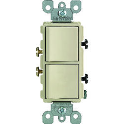 Leviton Decora 15 amps Single Pole Combination AC Quiet Switch Ivory 1 pk