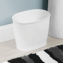 InterDesign Kent White Plastic Oval Wastebasket