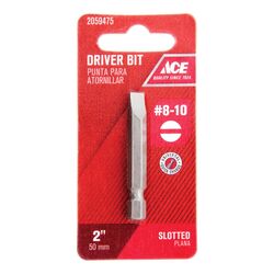 Ace Slotted #8-10 S X 2 in. L Screwdriver Bit S2 Tool Steel 1 pc