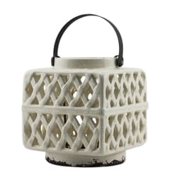 Patio Essentials 7.68 in. Ceramic Chinese Lantern Warm White