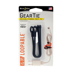 Nite Ize Gear Tie 6 in. L Black Twist Ties 2 pk