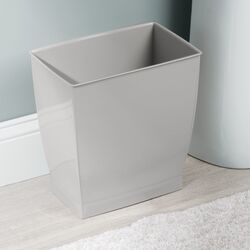 InterDesign Mono Gray Plastic Rectangular Wastebasket