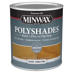 Minwax PolyShades Semi-Transparent Gloss Honey Pine Oil-Based Stain 1 qt