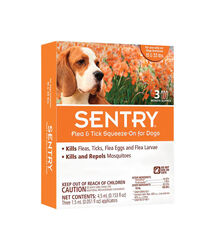 Sentry Liquid Dog Flea and Tick Drops 45% Permethrin, 1.90% Pyriproxyfen 0.153 oz