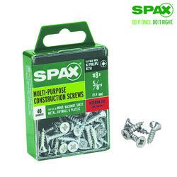 SPAX No. 8 S X 5/8 in. L Phillips/Square Flat Head Multi-Purpose Screws 40 pk