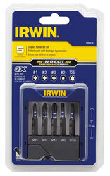 Irwin 2 in. L Impact Power Bit Set Steel 5 pc