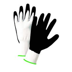 West Chester Men's Indoor/Outdoor Dipped Work Gloves Black/White L 5 pk