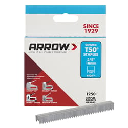 Arrow Fastener #506 T50 3/8 in. W X 3/8 in. L Flat Crown Heavy Duty Staples 1250 pk
