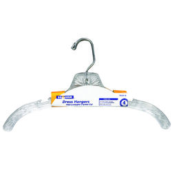 Homz 9 in. H X .44 in. W X 16-3/4 in. L Plastic Clear Dress Hanger 4 pk