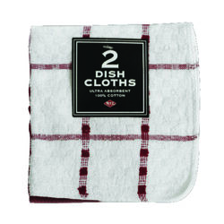 Ritz Paprika Cotton Check/Solid Dish Cloth 2 pk