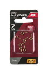 Ace 1/16 in. D X 7/16 in. L Polished Brass Screw Eye 4 lb. cap. 7 pk