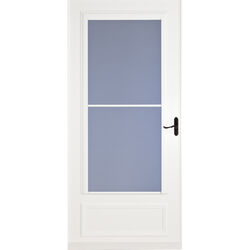 LARSON 81 in. H X 36 in. W Vinyl/Wood White Mid-View Reversible Self-Storing Storm Door