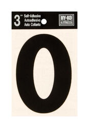 Hy-Ko 3 in. Black Vinyl Self-Adhesive Letter O 1 pc